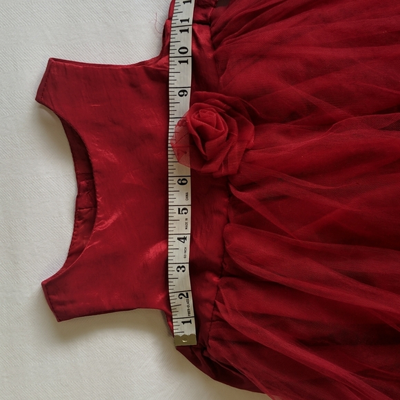 heirlooms by Polly Flinders fancy red tulle holiday dress 3T toddler girls - Picture 11 of 12